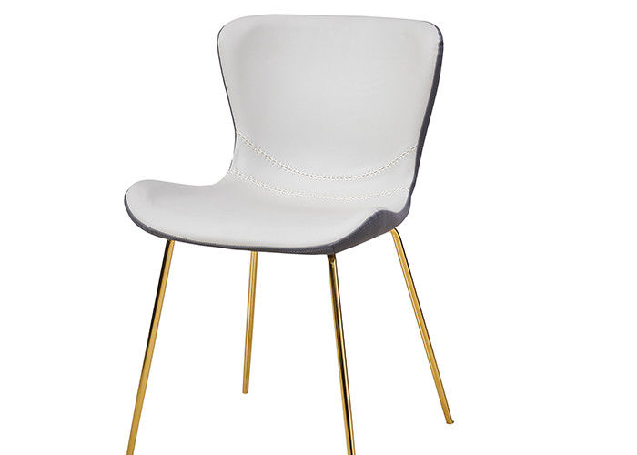 Gray Leather Padded Dining Chairs ohne Armlehne