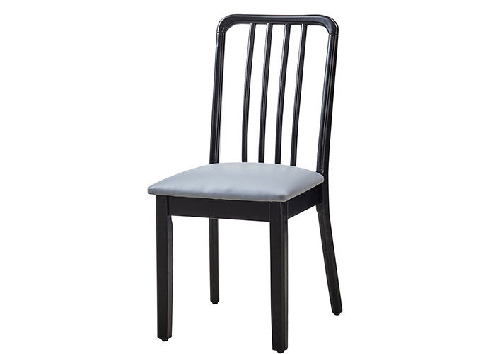 Bibliotheks-lederne Grey Upholstered Dining Chairs With-Eichen-Beine