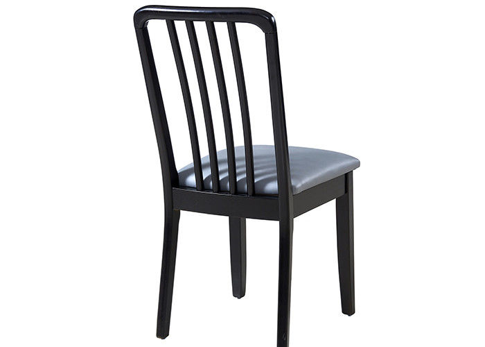 Bibliotheks-lederne Grey Upholstered Dining Chairs With-Eichen-Beine
