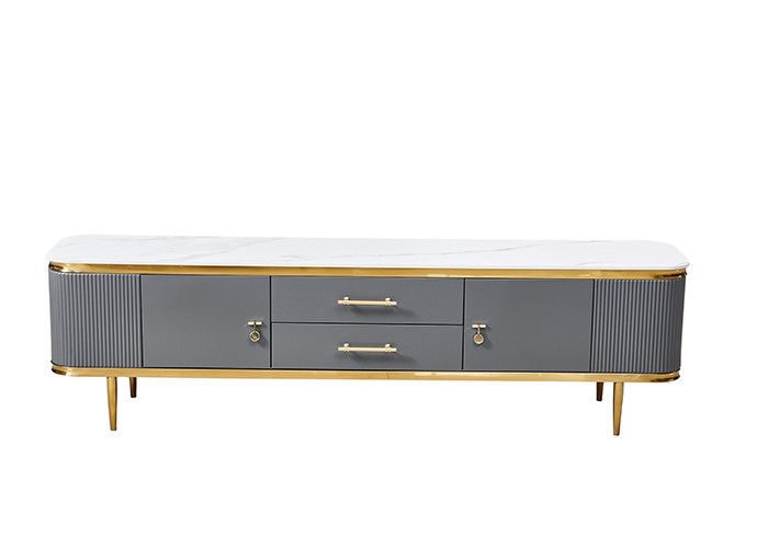 Felsen-Platten-Metallwohnzimmer Fernseheinheits-Couchtisch-Satz