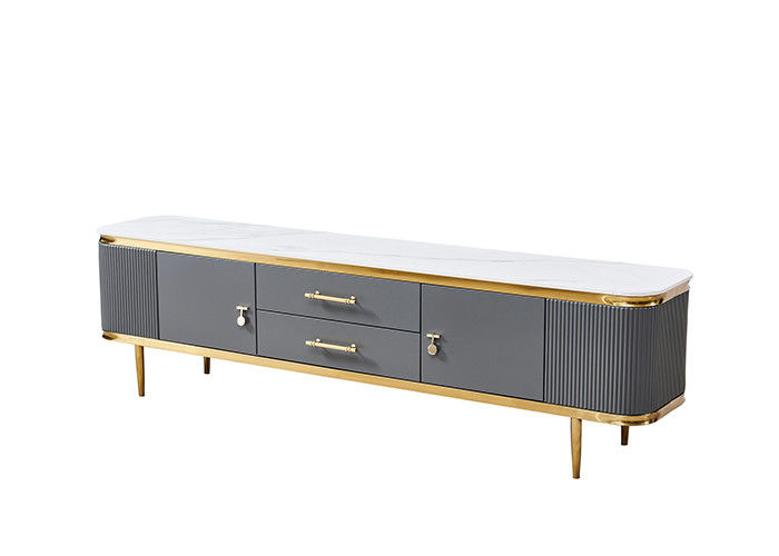 Felsen-Platten-Metallwohnzimmer Fernseheinheits-Couchtisch-Satz