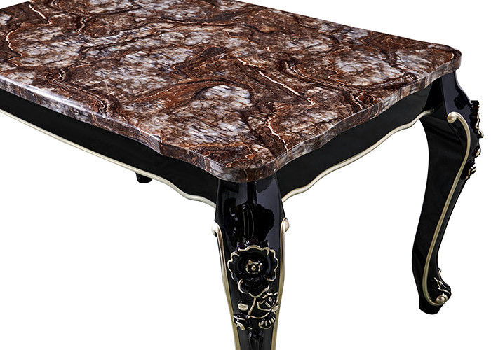 Retro- Luxus-Ebony Restaurant Rectangle Marble Table