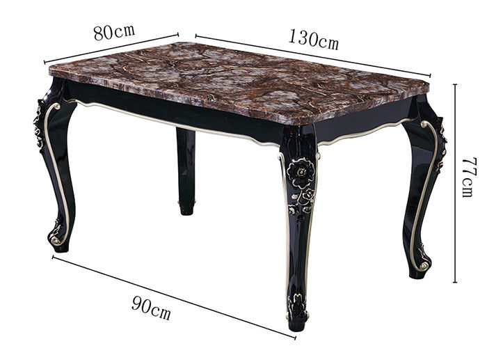 Luxusfarbe geschnitzter Ebony Nordic Marble Dining Table, europäische Art-Speisetisch
