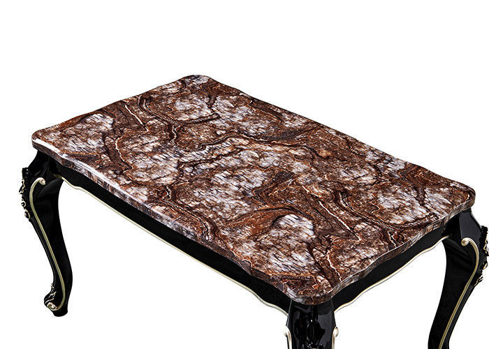 Luxusfarbe geschnitzter Ebony Nordic Marble Dining Table, europäische Art-Speisetisch