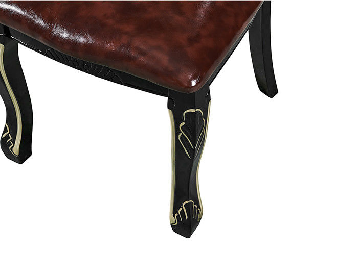 Europäische speisende Stühle Ebony Solid Wood Carved Sponges