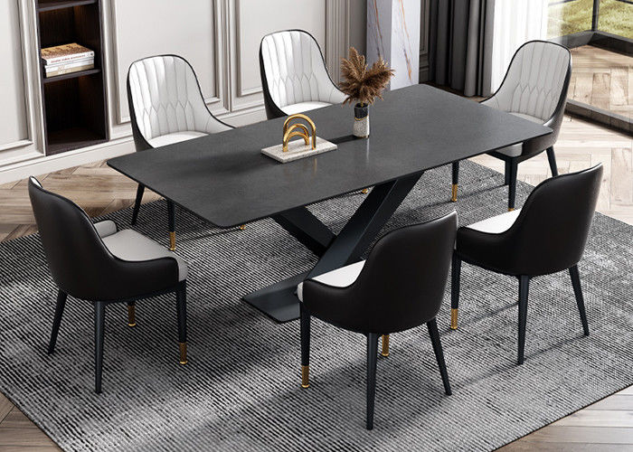 Schroffer moderner Entwurfs-Familien-Hotel-Schiefer-Speisetisch