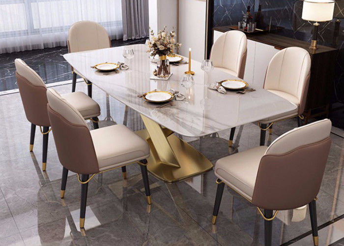 130x80x77cm Marmorplatte-Esszimmertisch