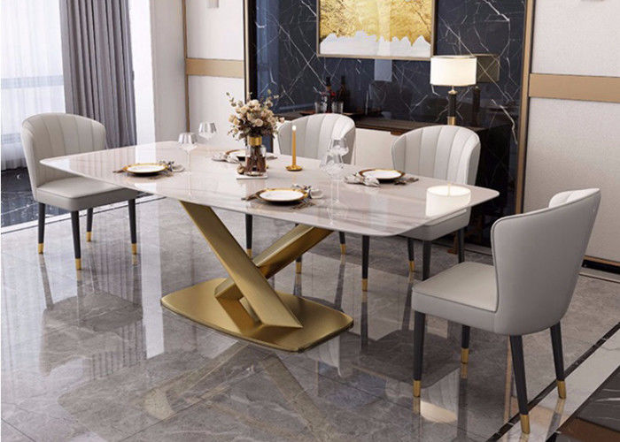 130x80x77cm Marmorplatte-Esszimmertisch