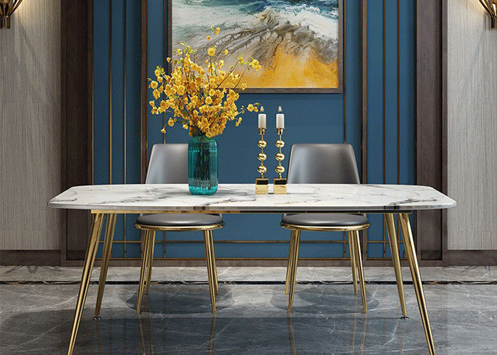 Moderner 140x80x76cm Hauptluxusmarmorspeisetisch