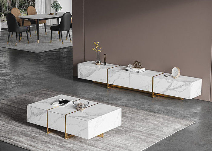 Hölzerne moderne Wohnzimmer Fernseheinheits-zusammenpassender Couchtisch