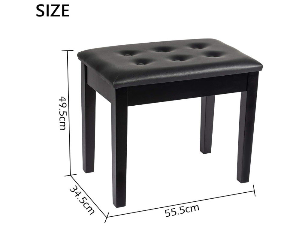 Duo-Tastatur-ODM-Doppelt-Klavier-Bank mit Speicherbreiter Seat-Faux-ledernem Schwarzem