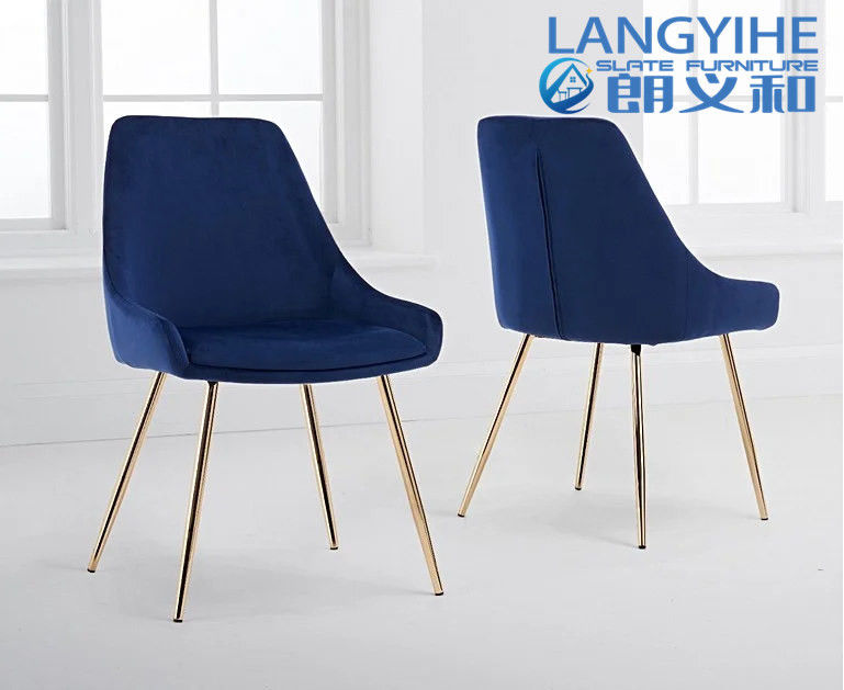 ISO 9001 120cm ringsum Marmoreffekt-Speisetisch mit Fern Velvet Chairs Blue