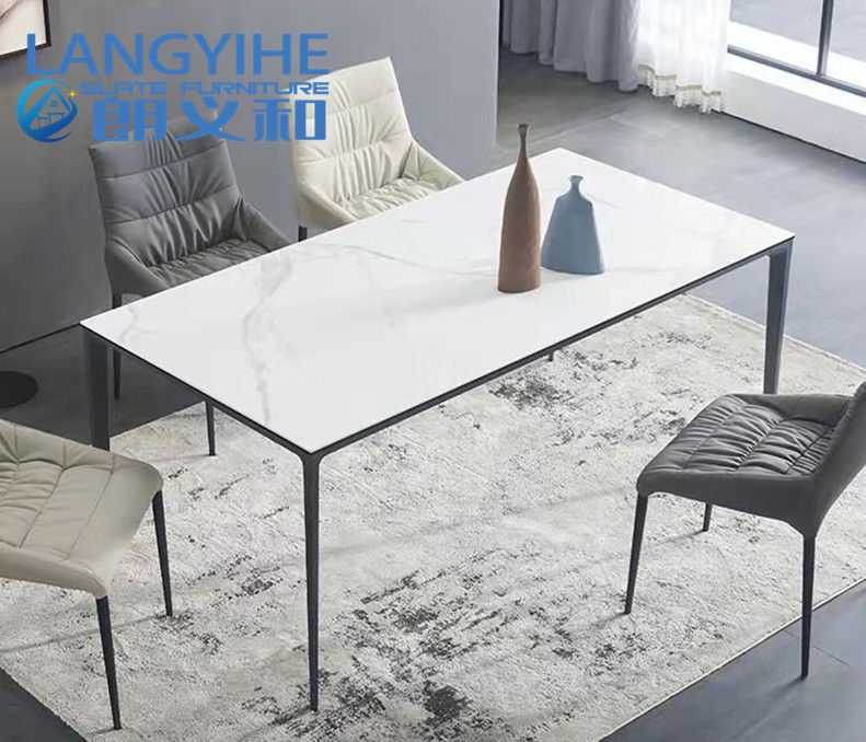 Felsen-Platten-Ausgangsunbedeutender Marmor-Speisetisch 130x70cm