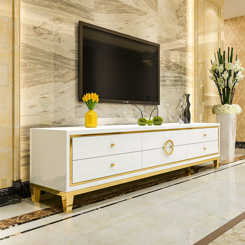 Edelstahl Fernsehstand und -Couchtisch stellten Luxuswohnzimmer-Möbel ein
