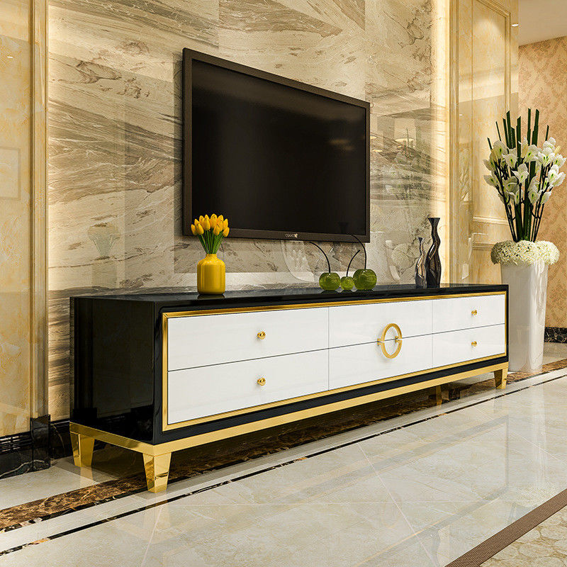Edelstahl Fernsehstand und -Couchtisch stellten Luxuswohnzimmer-Möbel ein