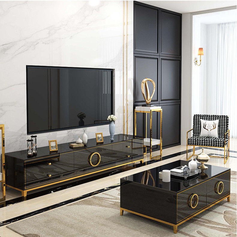 Edelstahl Fernsehstand und -Couchtisch stellten Luxuswohnzimmer-Möbel ein