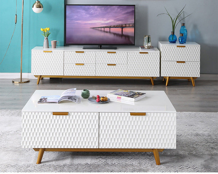 Wohnzimmer-Mitte-Tabelle und Fernsehkabinett-Marmor-Eisen-lange Luxusform
